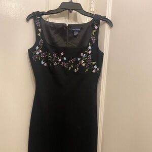Ann Taylor Little Black Dress with Floral Detail